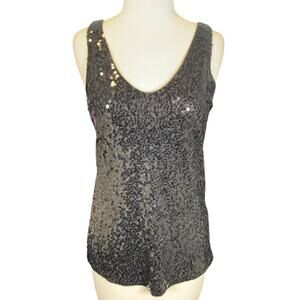 J.Crew Black Sequin Tank Top Size S | Sparkly Party Holiday Top
